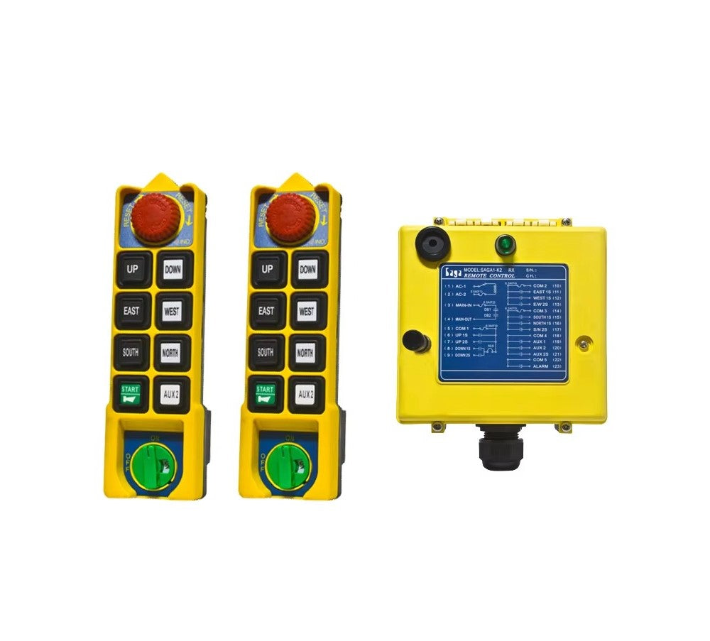 Saga-K2 8 Buttons 2 Speed - Industrial Wireless Radio Crane Remote System With 2x Transmitters