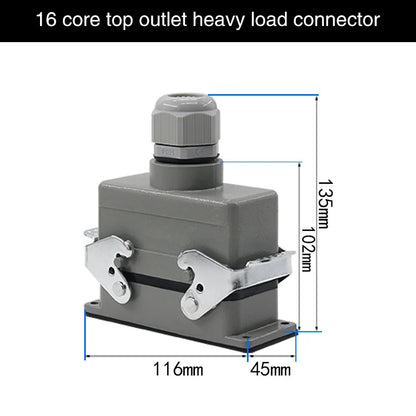 Heavy Duty Metal Locking Connectors - 4 6 10 16 20 24 32 48 Pin - 16A Rated