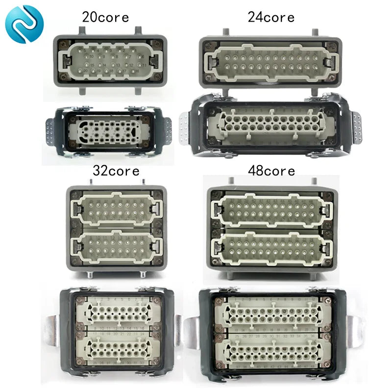 Heavy Duty Metal Locking Connectors - 4 6 10 16 20 24 32 48 Pin - 16A Rated